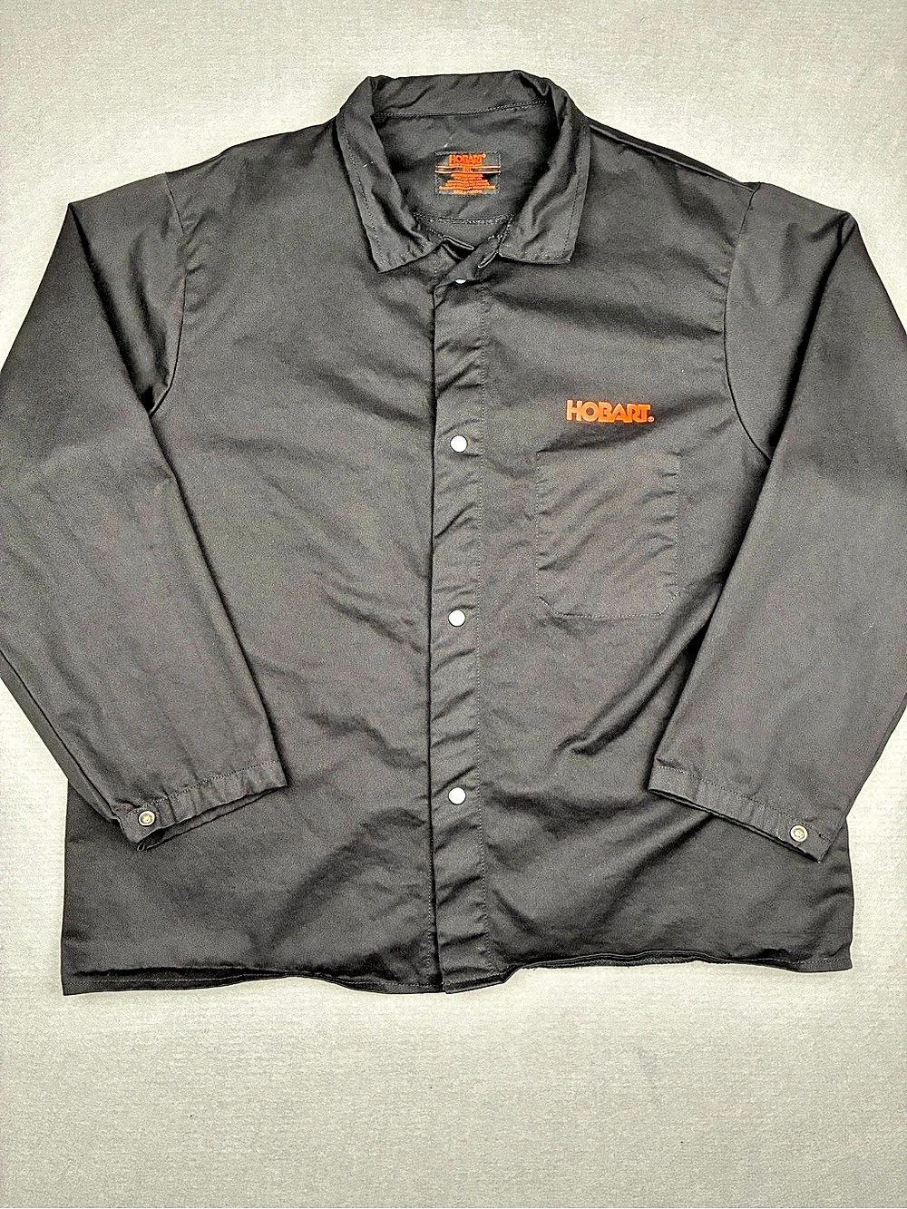 FR Hobart Welders Fire Resistant Work Shirt Jacket Mens 2XL Black Orange